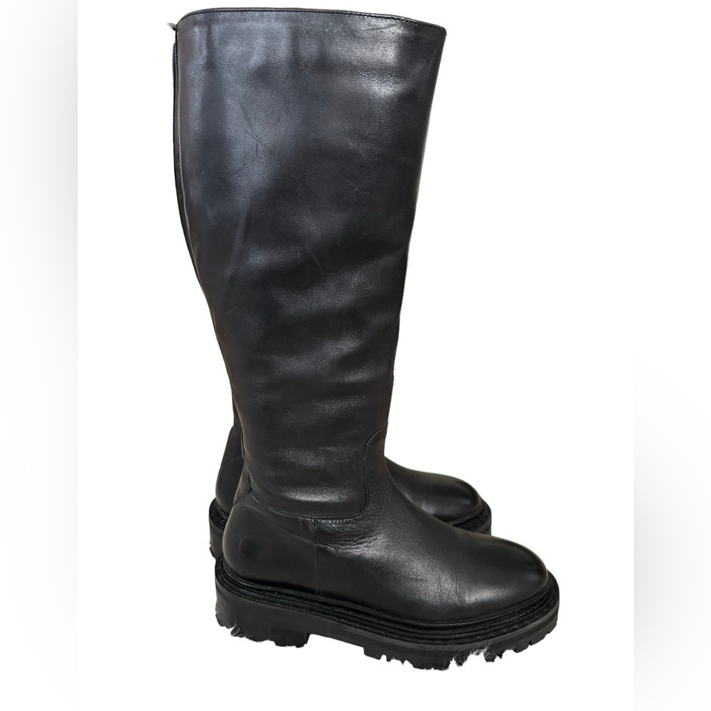 Charles David offer black tall leather boots size 6